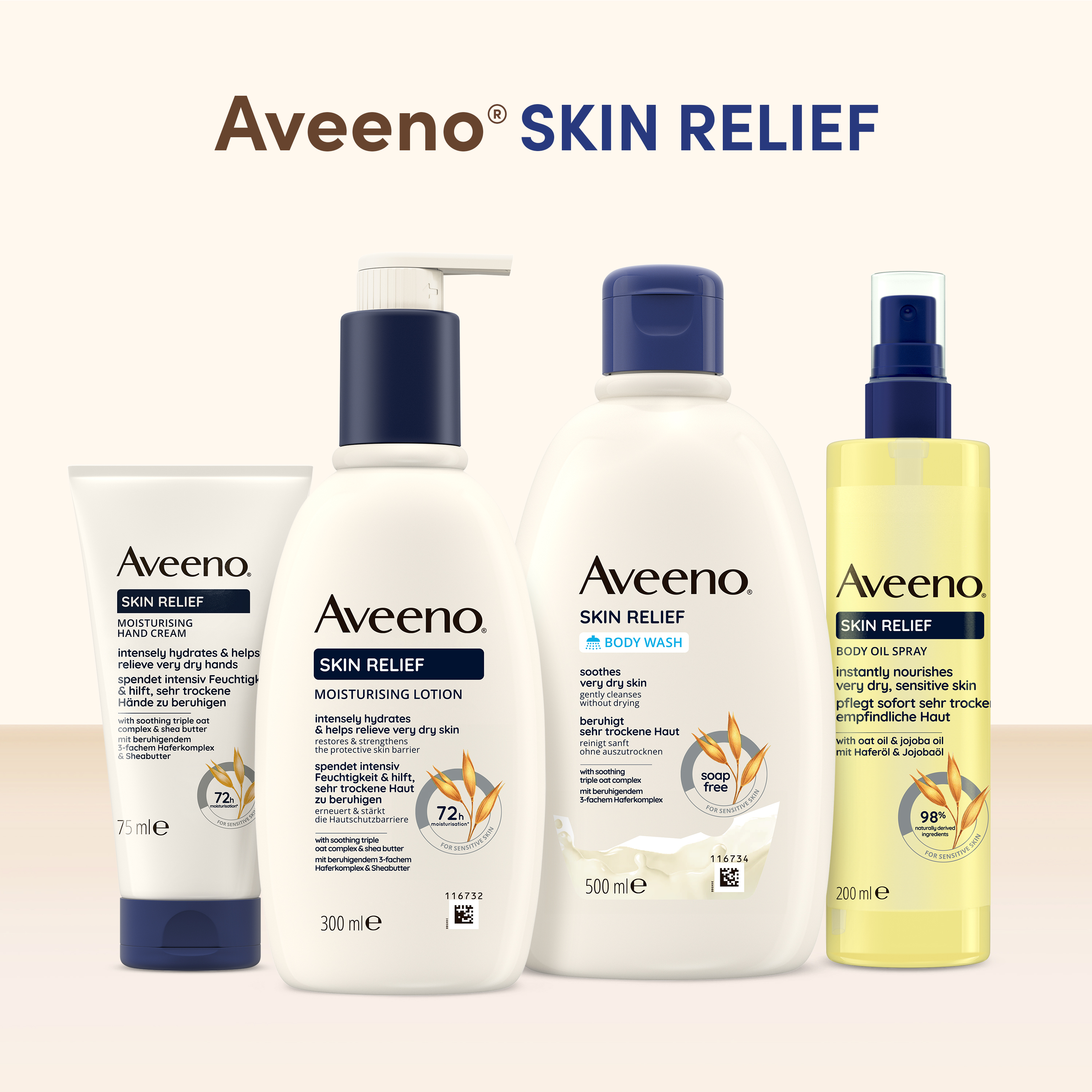 Aveeno® Skin Relief - veľmi suchá, citlivá pokožka